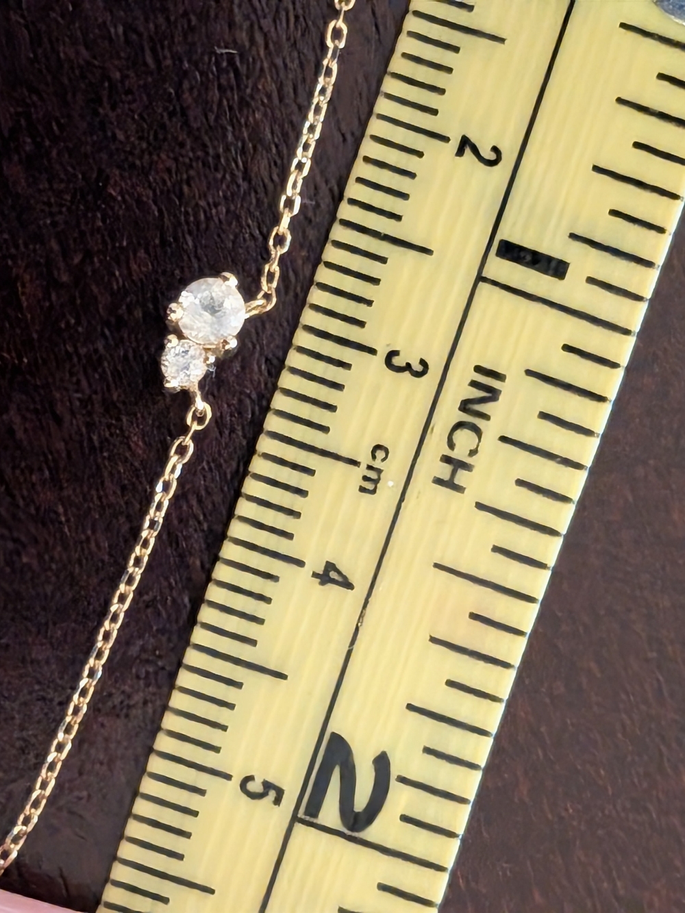 Mejuri Set Gold Hue 14k Gold Necklace & 18k Vermeil White Topaz Stud Earrings - Picture 9 of 15